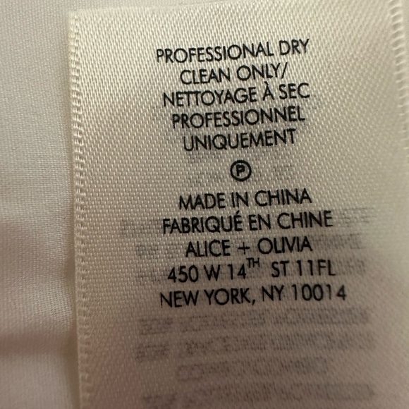 Alice + Olivia Maris Keyhole Halter Top Size Large Ivory Black Tie Neck Satin - Picture 7 of 9